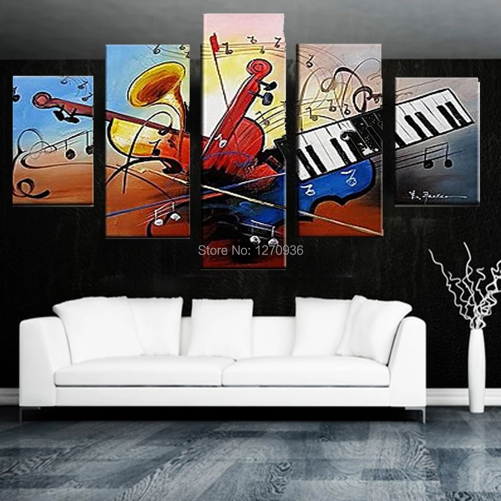 Высокое качество низкая цена ручная работа картина маслом на холсте музыкальный