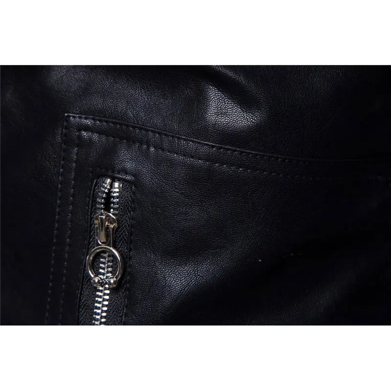 Новинка 2019 Мужская локомотивная мужская кожаная куртка на молнии черная в