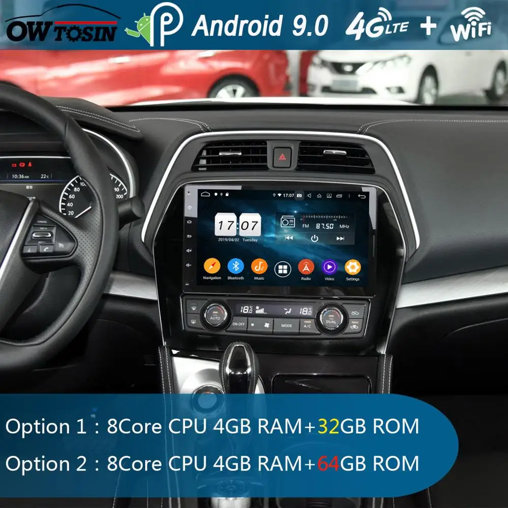 10 1 &quotIPS 8 Core 4G + 64G Android 9 0 автомобильный DVD радио мультимедиа GPS Navi для Nissan Maxima 2015-2018