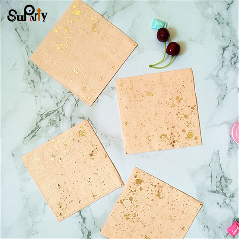 Бесплатная доставка 100 шт Румяна Розовый с фольга из золотой бумаги обеденные