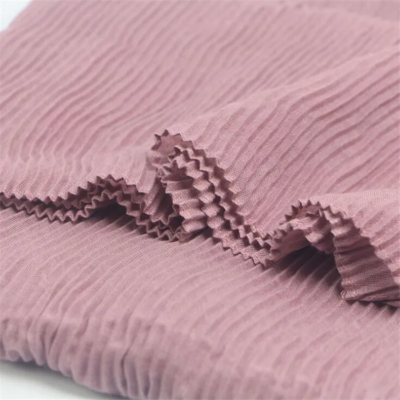 

CHSDCSI Muslim Scarves Hijabs Winter Wrinkled Wrap Warm Plain Long Scarf Cotton Wave High Quality Hijab 25 Solid Color