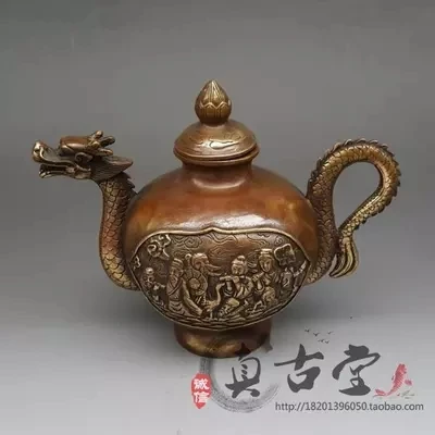 

Antique bronze ware Eight Immortals crossing the sea dragon pots and ornaments