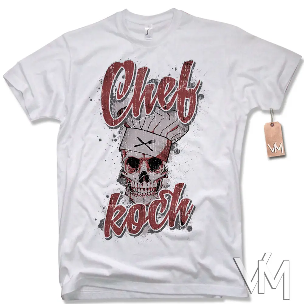 

Chef Skull T-Shirt - Chef Skull Grilling Cook Cooking Professional Oldschool men T Shirt 2019 Summer 100% Cotton Casual Tee shir