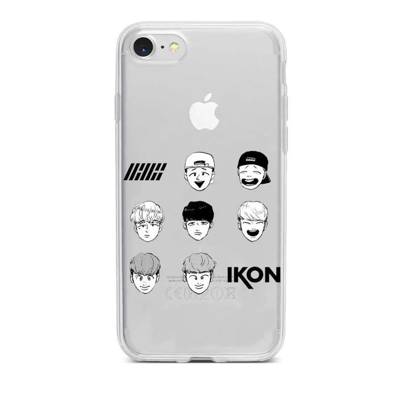 IKON KPOP мальчик группа шаблон дизайн Мягкий Силиконовый ТПУ чехол для телефона чехол для iphone 4 5 6 6S 7 8 PLUS X XS XR XMAX Funda Coque Capa