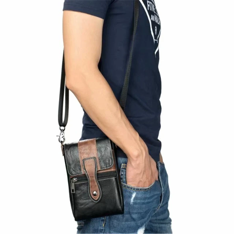 Двойной карман на молнии с ремнем сумка плечо чехол для телефона ZTE Nubia Z9 Z11 Z17 Mini AXON