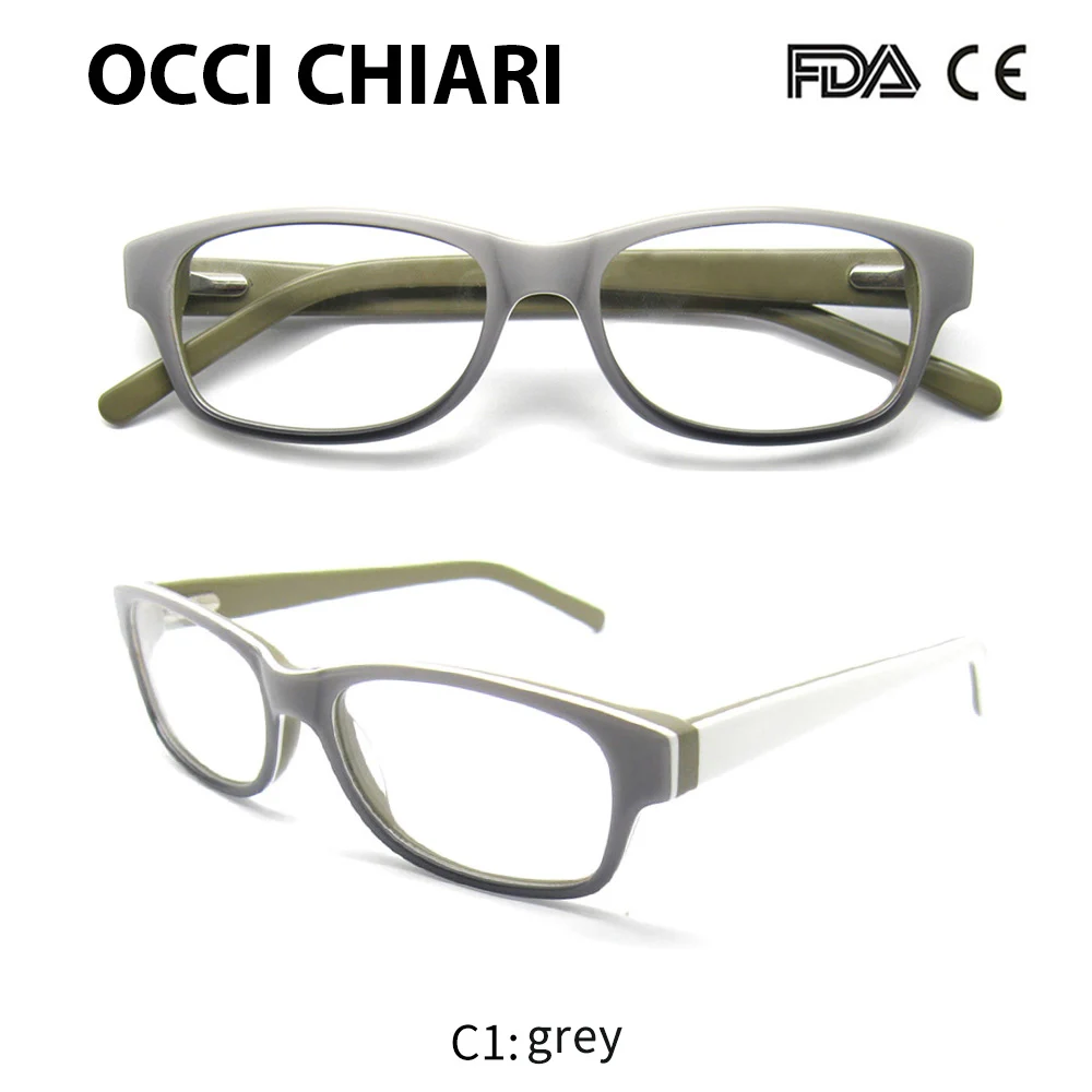 C1 grey OCCI CHIARI, новинка, Модный женский светильник с защитой от синих линз, ацетатные очки, оптические прозрачные женские оправы, очки, W-COCORO - Цвет оправы: C1 grey