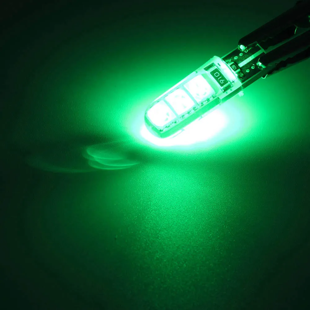 T10 W5W 6 SMD 5050 силиконовая оболочка светодиодные лампы Canbus DC 12V Автомобильные