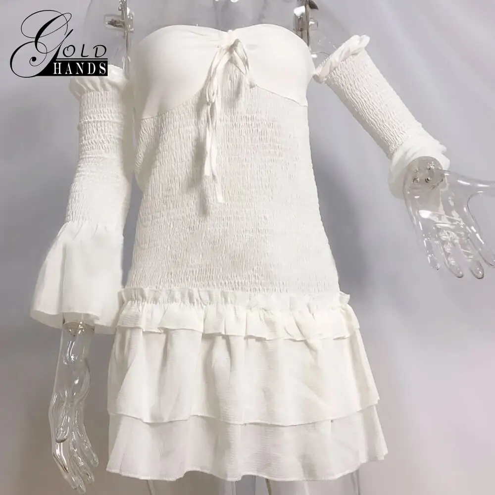 Сексуальное облегающее и расклешенное платье весна-осень 2019 мини-платье с