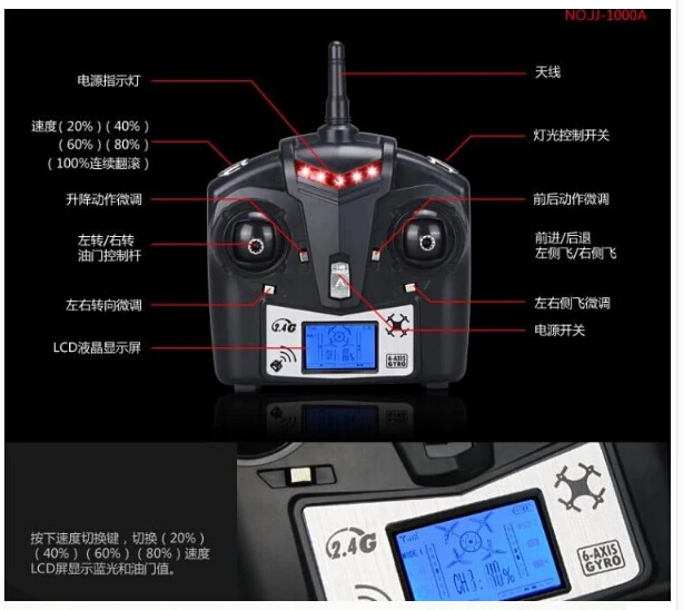 

JJRC H21 JJ 1000A RC Drone RTF Headless Spare Parts remote control