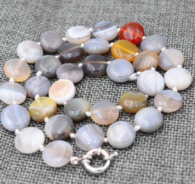 Hot sell -charming 12mm Natural stone Persian new coin necklace 18 -Bridal jewelry free shipping | Украшения и аксессуары