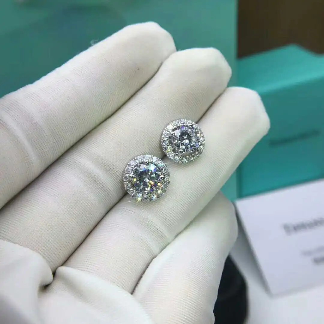 Женские серьги гвоздики из серебра 925 пробы с фианитом|Серьги-гвоздики| |