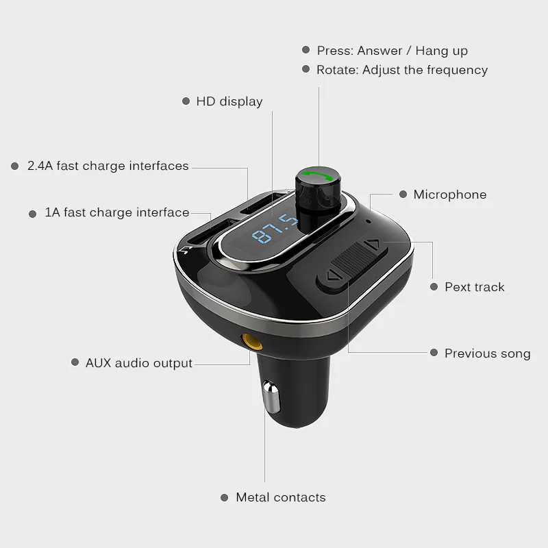 Bluetooth fm передатчик Беспроводной радио в автомобиле автомобильный адаптер