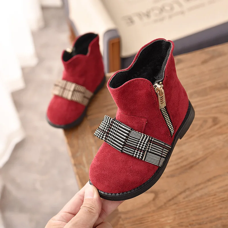 2018 детская обувь для маленьких девочек Детская мода Сникеры с бантом сапоги на