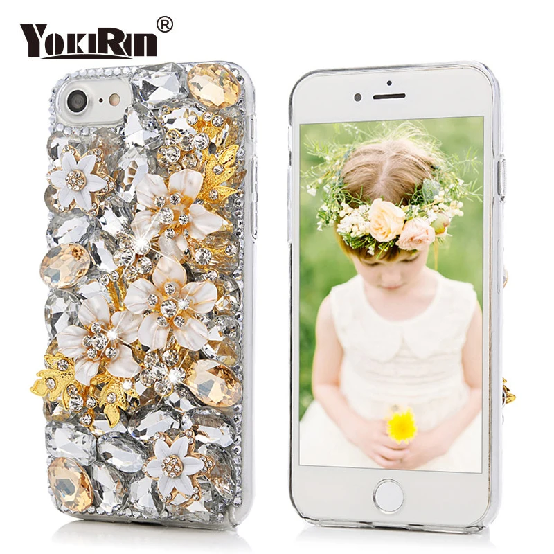 YOKIRIN 3D Чехол украшеннный горным хрусталем для iPhone 7 Кристалл Алмаз защитный из