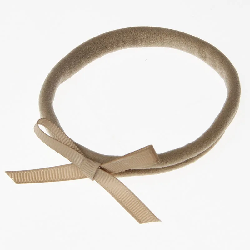 (12 шт./лот) однотонная замшевая эластичная нейлоновая повязка на голову с бантом