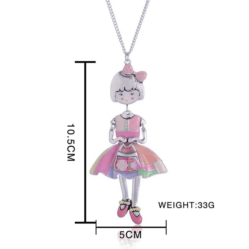 Ожерелье с эмалированной подвеской новое милое Кукольное ожерелье длинной