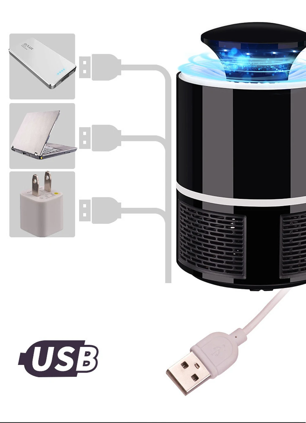 Новейшая антимоскитная лампа/лампы светодиодный USB Анти Летающая электрическая Москитная лампа домашний светодиодный жучок Zapper Mosquito Killer лампа ловушка для насекомых