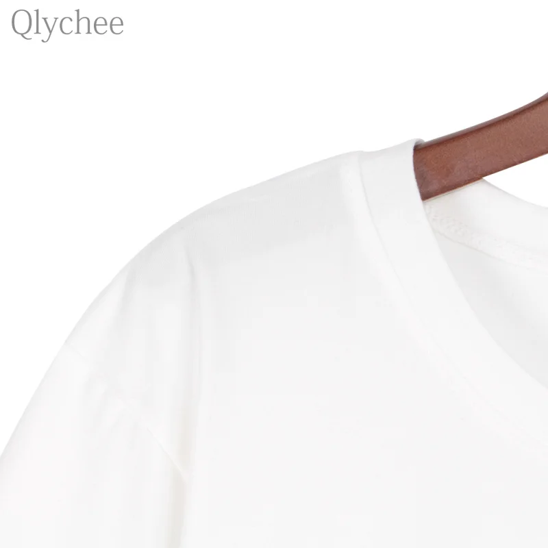 Qlychee панк хип-хоп стиль футболка Китайская вышивка металлическое кольцо Футболка