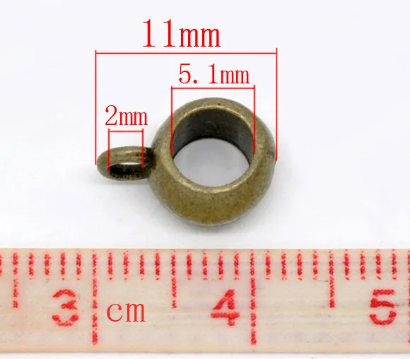 Бусины в европейском стиле Круглые античная бронза 11 мм (3/8 дюйма) x 5 (2/8 10 шт.