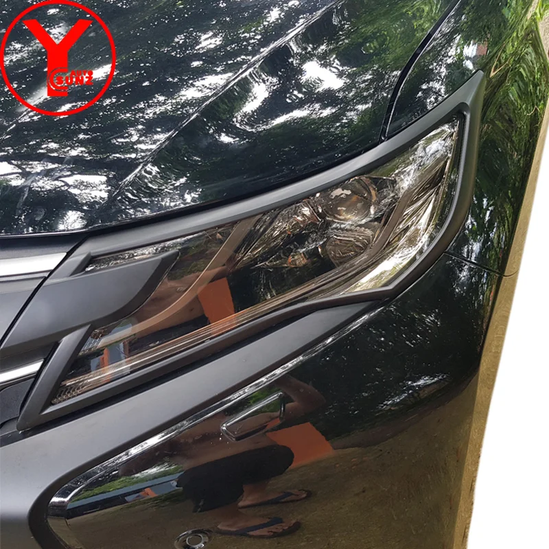 Черный головной светильник для MITSUBISHI PAJERO SPORT Shogun Sport автомобильные аксессуары ABS для montero sport YCSUNZ