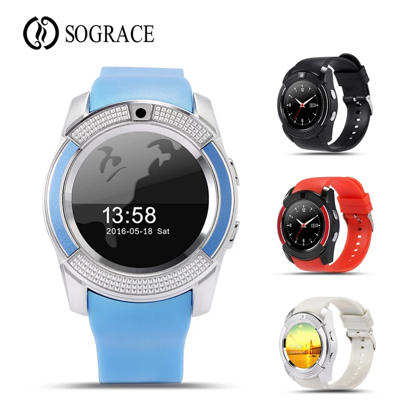 Оригинальный V9 Спорт Smart Watch 1 22 круглый Экран Smartwatch Поддержка sim-карта TF часы