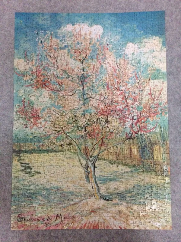Картинка пазл розовое персиковое дерево в цветах 1000 шт.|puzzle van gogh|1000pcs puzzlepuzzle 1000pcs |