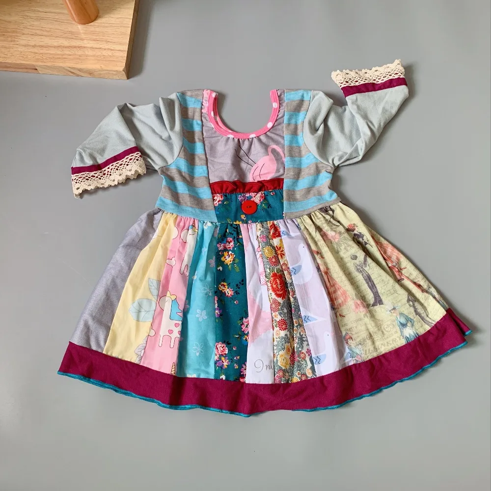 Pocket Splice Cloth Alphabet Print Baby Girl Dress For Children Present | Детская одежда и обувь