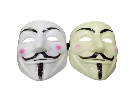 Entertainment V-shaped mask Movie theme V-mask - V stranger yellow white face | Тематическая одежда и униформа