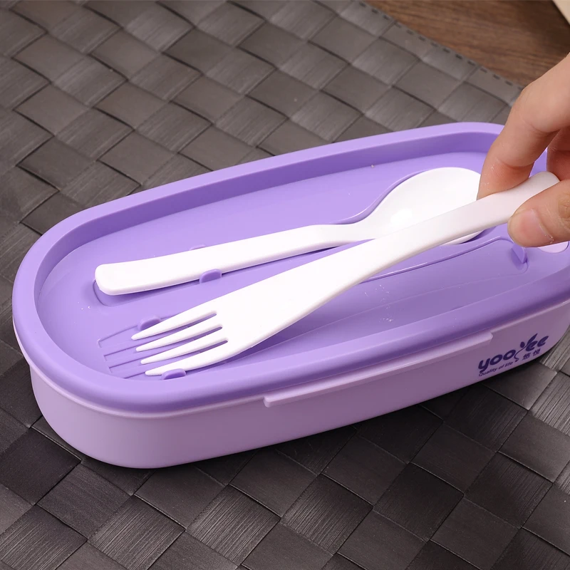 Дважды уровня печь Обед Bento Box Пластик мультфильм Коробки для обедов Еда