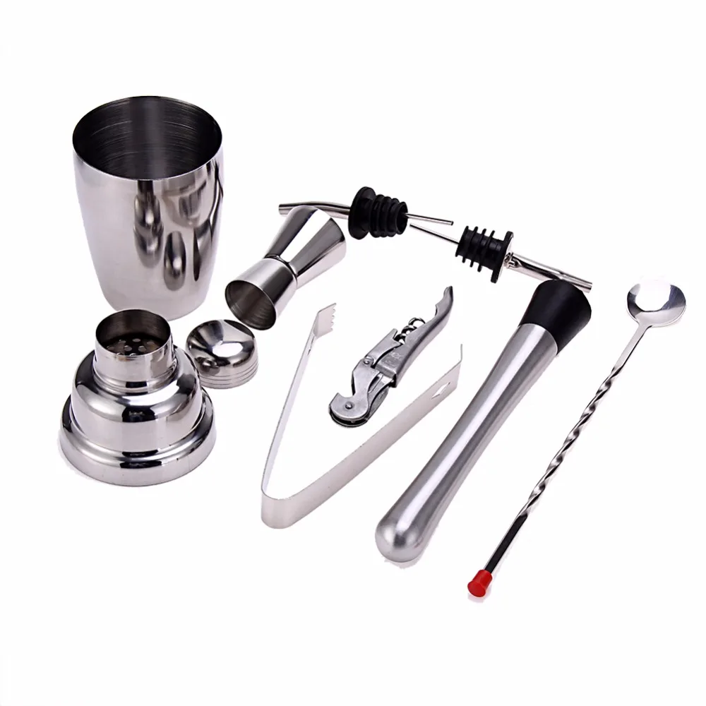 8Pcs/set 350ML Cocktail Set Bartender Kit Stainless Steel Shaker Mixer Drink Wine Tools for | Дом и сад