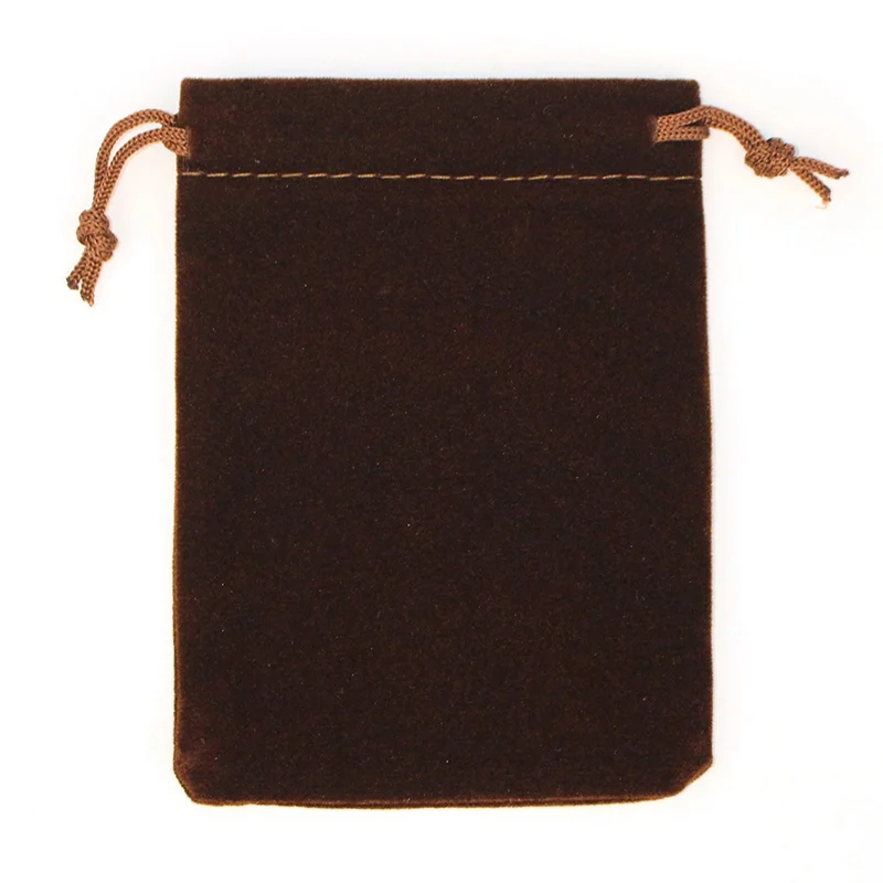 brown 50 шт./лот, 5x7 см, 7x9 см, 8x10 см, 9x12 см, цветная бархатная сумка для упаковки ювелирных изделий, бархатная сумка на шнурке, подарочные пакеты, можно настроить - Цвет: brown