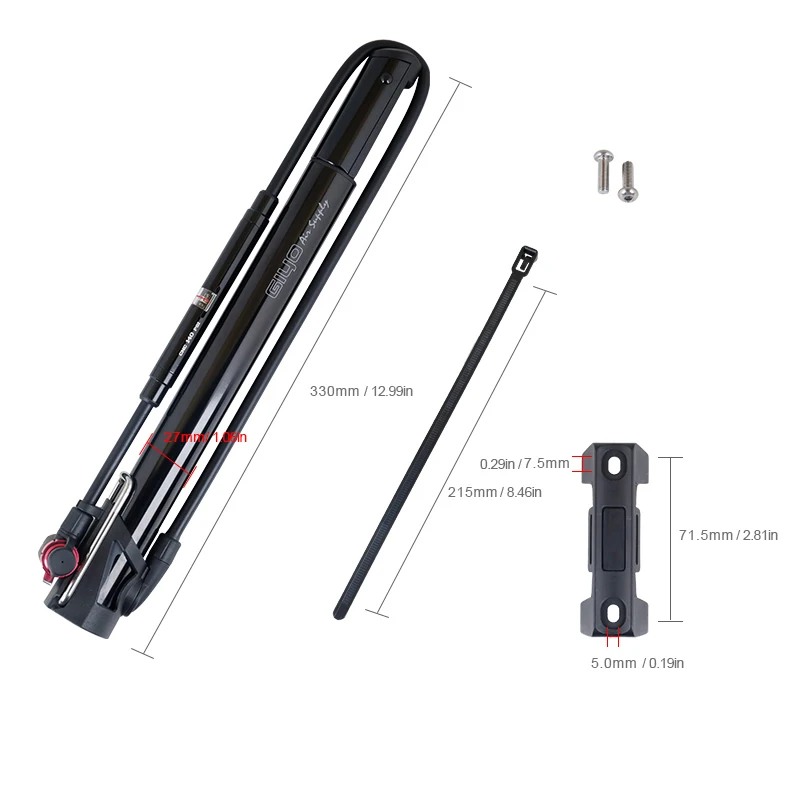 Giyo GM-631 велосипедный насос 140PSI сплав инфлятора W/Калибр 600 мм шланг складная ручка и педаль подходит для Schrader Presta