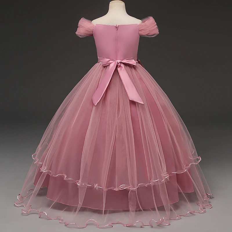 Платье для девочек вечернее элегантное с цветами на свадьбу 2019 | Детская одежда и