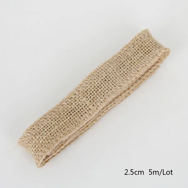 2,5 см/4 см/6 см/8 см/10 см/15 см ширина 5 м натуральный джут Hessian Мешковина лента для DIY Свадебная вечеринка повязка на стул винтажное украшение дома - Цвет: 2.5cm