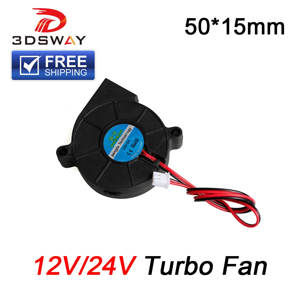 3DSWAY 3D-принтеры Запчасти AC/DC 12 V/24 V 0.15A 50*15 мм радиальный Вентилятор охлаждения Turbo Вентилятор безщеточный вентилятор для Reprap Prusa i3 1 шт. 5015