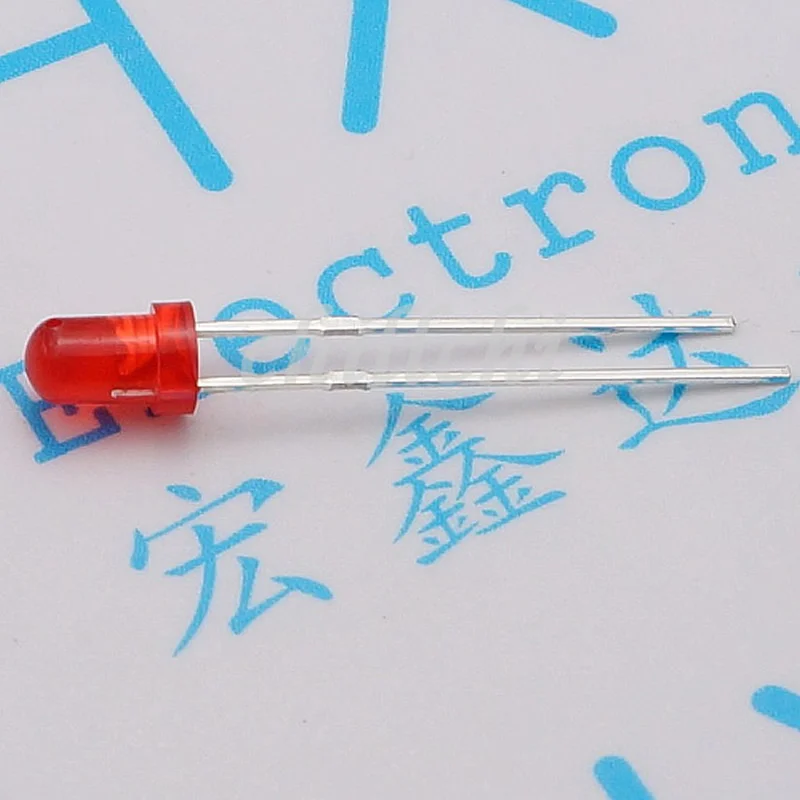 Оптовая продажа Светодиодная лампа F3 красный 3 мм светодиод короткий штырь |