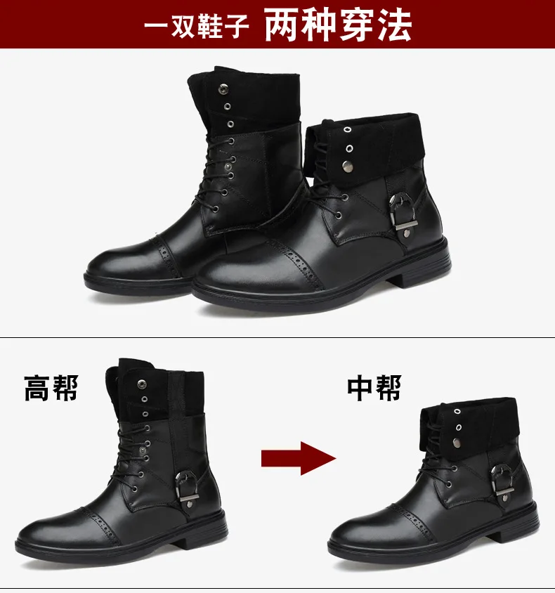 Lover's Handsome Martin Boots Mens Hiking Shoes Genuine Leather Snow Desert Tactics Boots Woman Outdoor Sport Sneaker Anti-skid