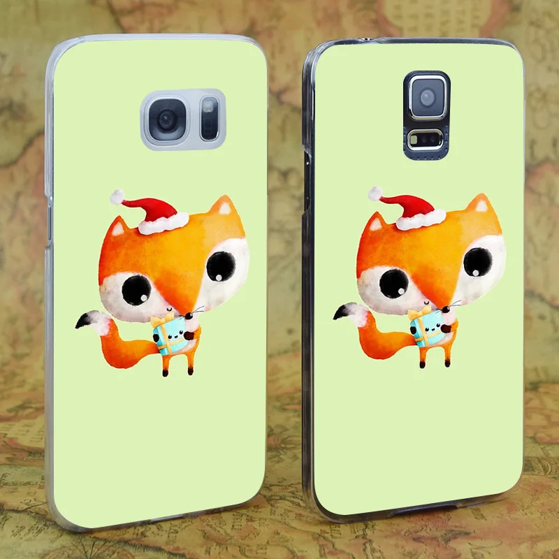 E2910 милый Рождественский Прозрачный жесткий чехол из поликарбоната с лисой для