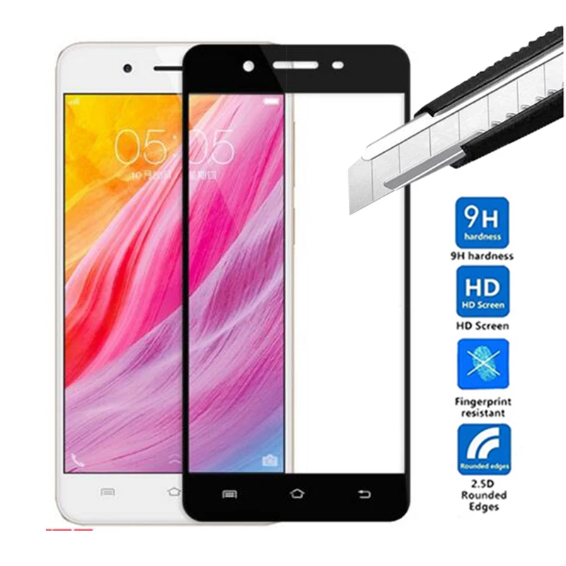 ДЛЯ vivo Y55 полное покрытие закаленное Стекло 9 H полный Крытая Защитная пленка для