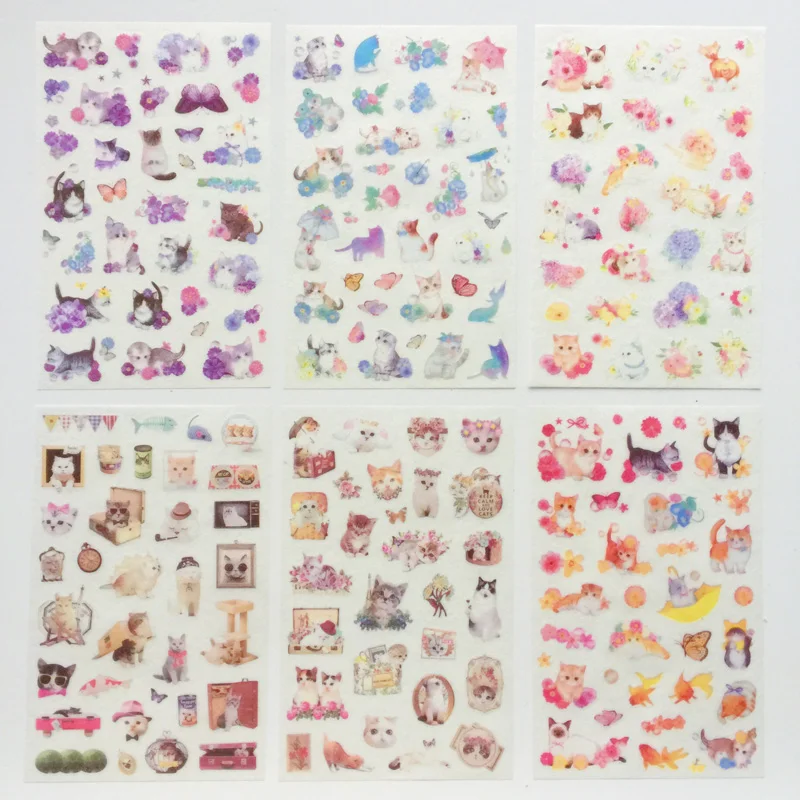10 пакетов/серия Kawaii Cat декоративные Стикеры s DIY Craft Скрапбукинг Стикеры альбом Тетрадь Декор ярлыком 6 листов