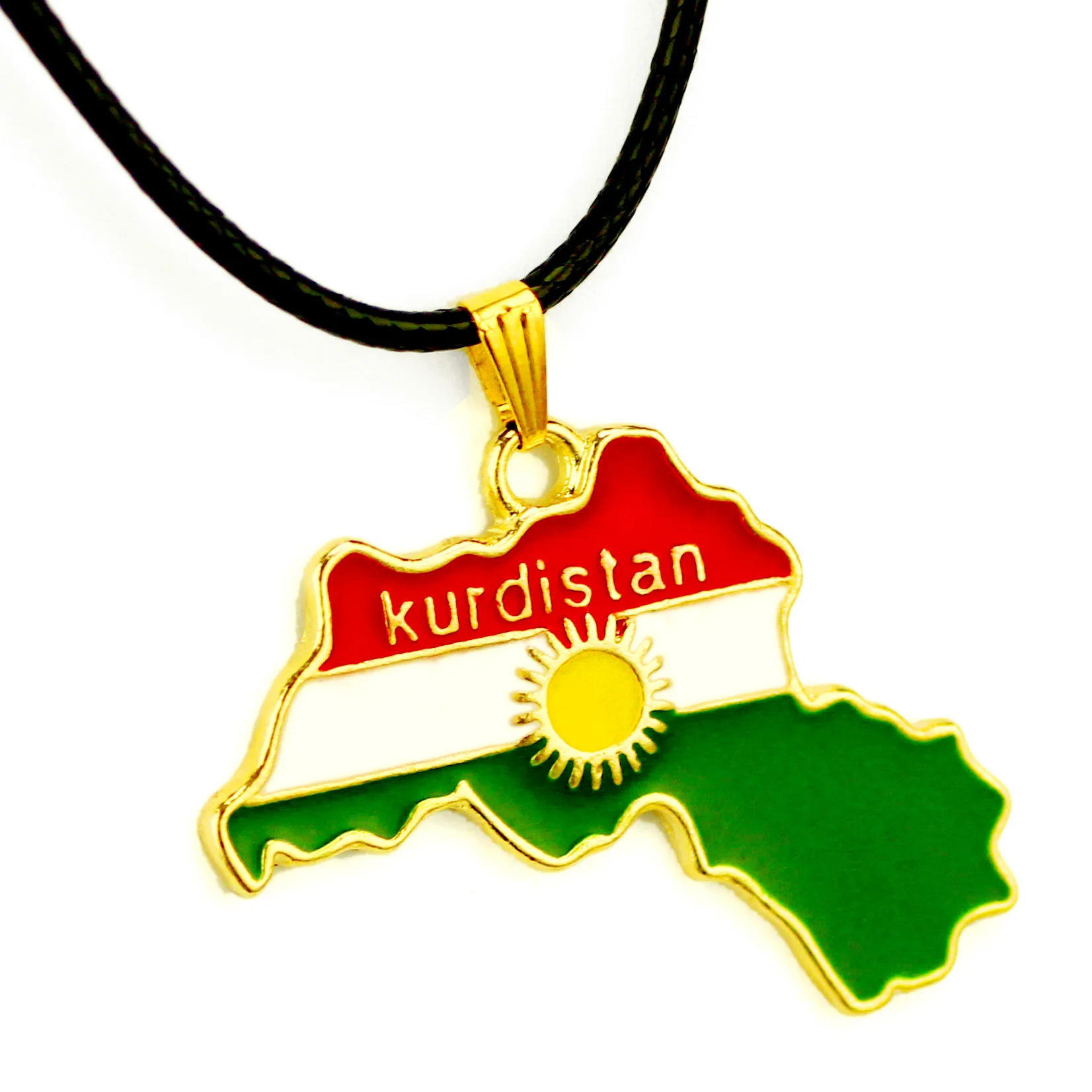 Kurdivan регион карта кулон ожерелье цепочка 45 см/60 см флаг курдского ювелирные
