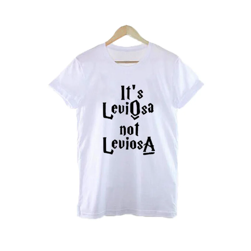 Милая забавная футболка Женские топы в стиле панк Футболка Femme It's Leviosa Not Magic Tumblr