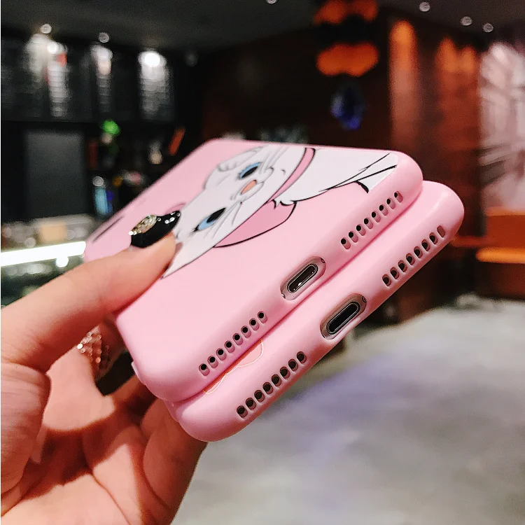 Матовый Мягкий ТПУ чехол с мультипликационным принтом Marie для iPhone XR 6 s 8 7 6 S Plus 5, чехол для iPhone X для iPhone 11 Pro XS Max, чехол для телефона в виде ракушки