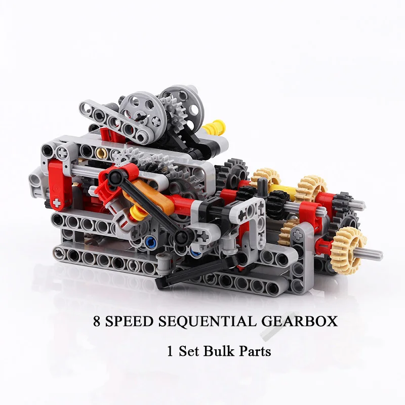 Technic 8 скоростей последовательный привод для коробки передач двигатели системы строительные блоки кирпичи объемные части игрушки подходят для MOC Technic части автомобилей набор