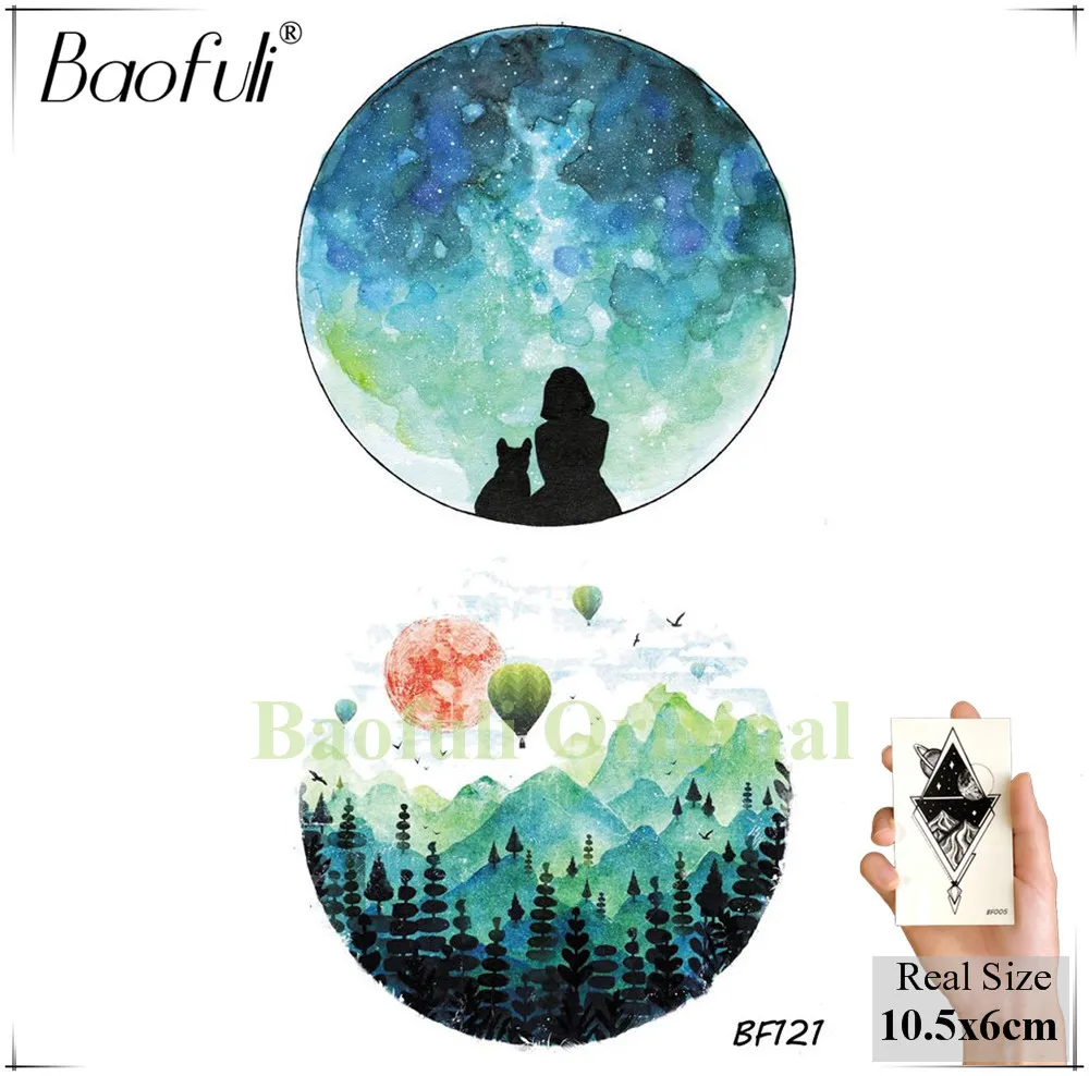 BAOFULI геометрические алмазные розы Временные татуировки Эскиз Кристалл