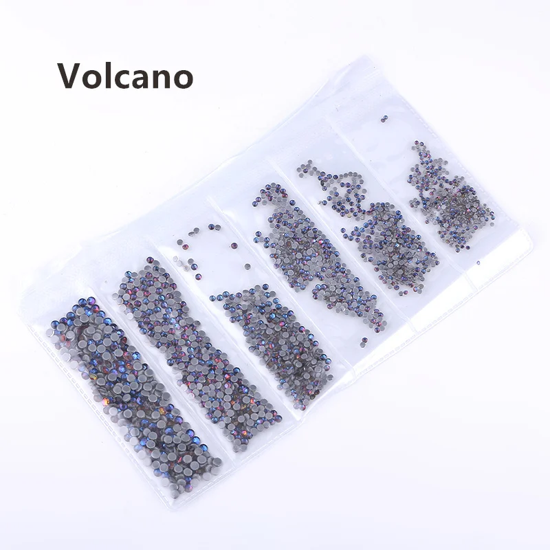 Volcano Ss3-ss30, смешанный размер, стразы, кристалл AB, 1700 шт./лот, горячая фиксация, стразы, для рукоделия, сумки, одежды, обуви, нейл-арта - Цвет: Volcano