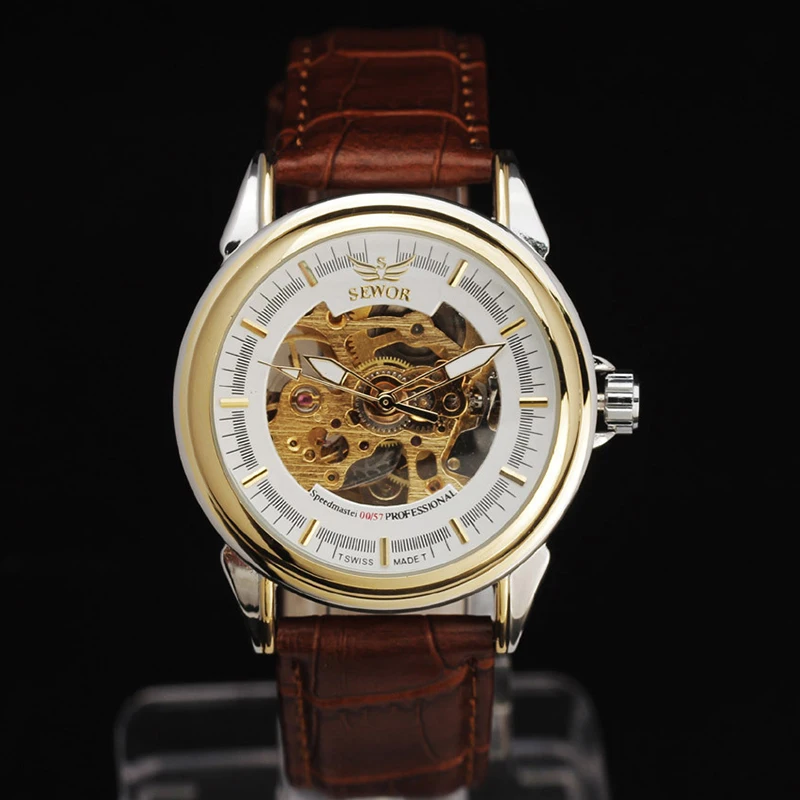 Роскошные брендовые деловые часы с скелетом мужские дизайнерские спортивные