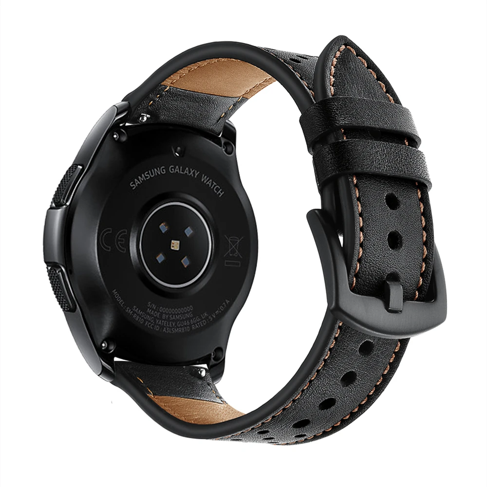 EXRIZU ремешок для часов из натуральной кожи модный браслет для samsung Galaxy Watch/Active/gear S3/gear S2 Classic/gear Sport