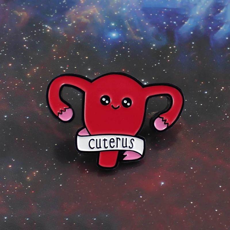 Матки Феминистская знак Cuterus эмаль контактный матки розовый Pin Феминистская подарки Мода значок эндометриоз осведомленности