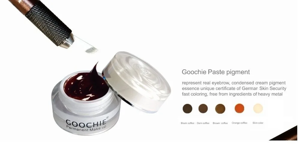 Goochie Перманентный макияж профессиональный микроблейдинг бровей тату паста пигмент Микро Пигмент 6 цветов